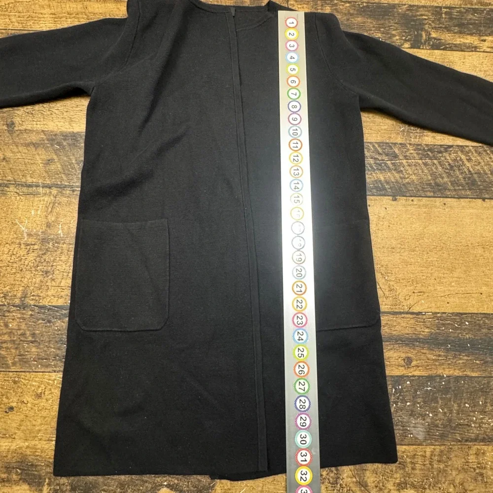 J Crew 365 Black Merino‎ Wool Blend Cardigan Sweater Jacket Size S open front